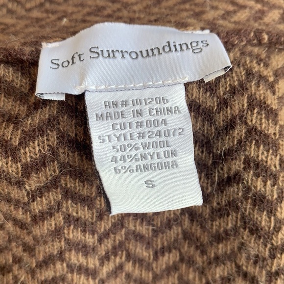 Soft Surroundings Cardigan Brown‎ Herringbone Sz S - Picture 5 of 13
